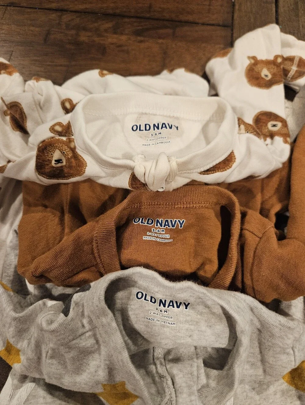 Old Navy Set Of 3 Cotton One Piece Sleepers - 3/6 Months